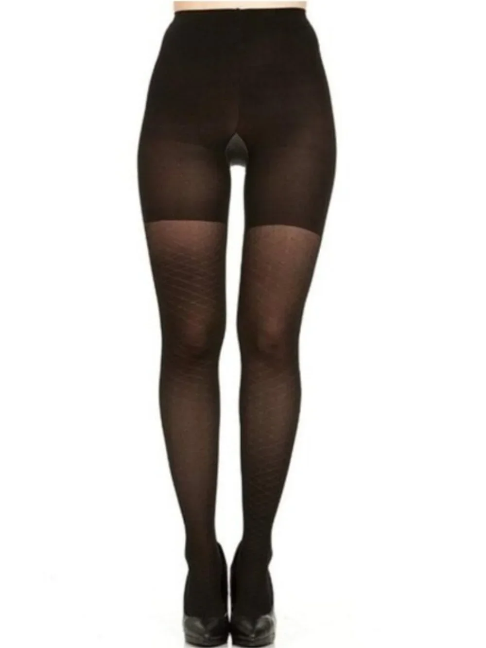 SPANX Diamond Foil Patterned Tight-End Tights Size B Medium New Black Shapewear